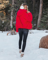 Stay Awhile Pocketed Hooded Puffer Jacket - Red